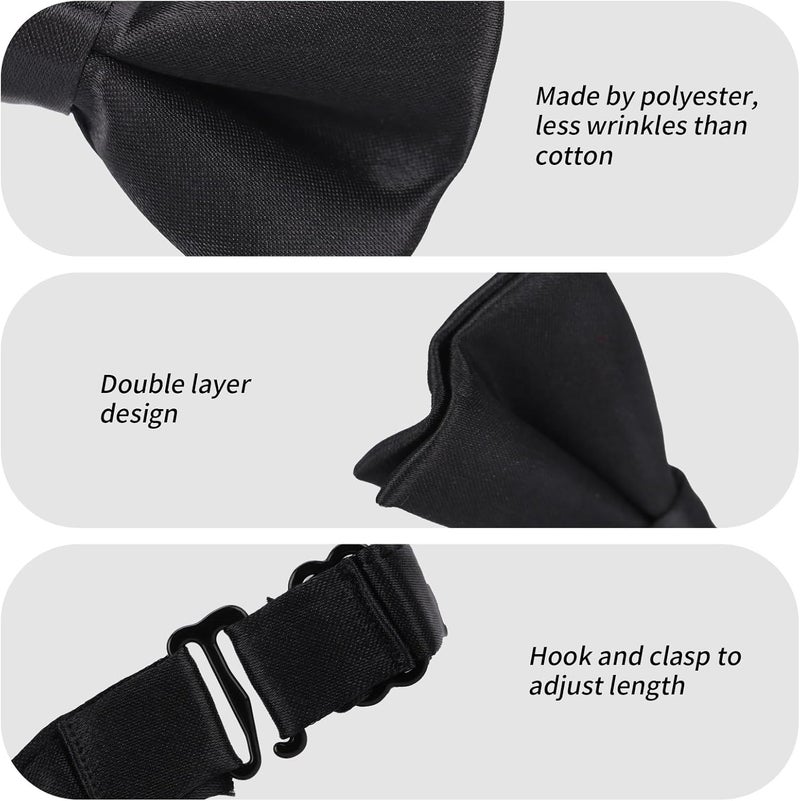 Eshwb Kids Bow Tie, Classic Solid Color Pre-Tied Bow Tie Adjustable Neck Bowtie for Boys Wedding Parties - Image 3